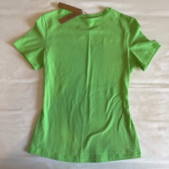 NWT Skims Neon Green Cotton Jersey Tee - Picture 1 of 4